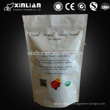 Impresión personalizada impresión digital bolsas de café ziplock blanco stand up coffee bag